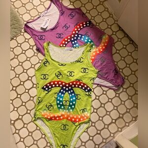 Beautiful Bathing Suits purple 2X & Green 3X